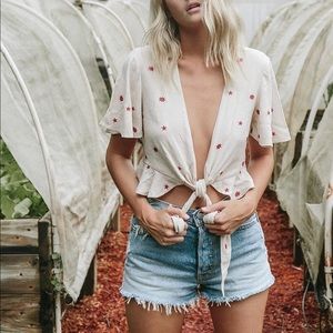 Sun And Stars Tie Crop Top
